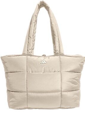 adidas Quilted Puffer Tote in Light Cream